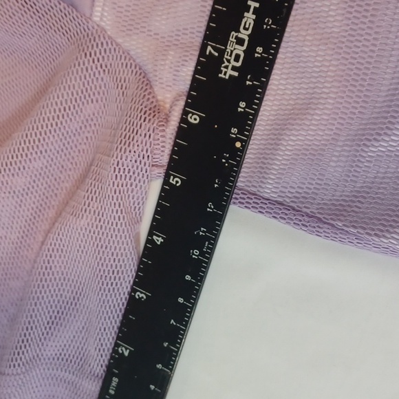 Y2K Bebe Lavender Netted  Logo Half  Top S - Picture 6 of 8